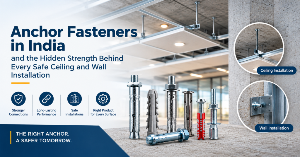 Anchor Fasteners in India – the unsung hero behind every secure ceiling and wall installation